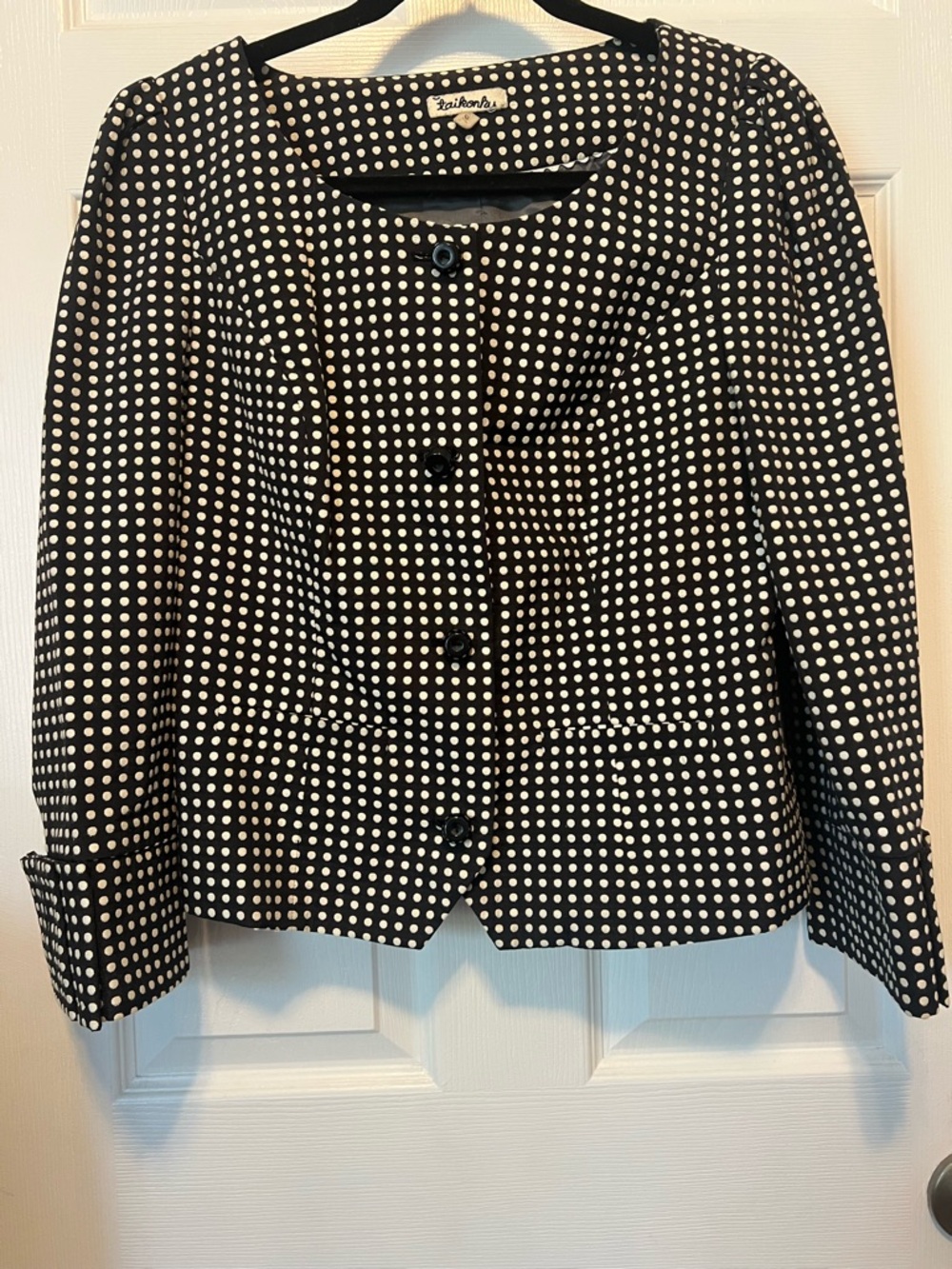 Taikonhu Anthropologie Black & White Polka Dot Women's blazer